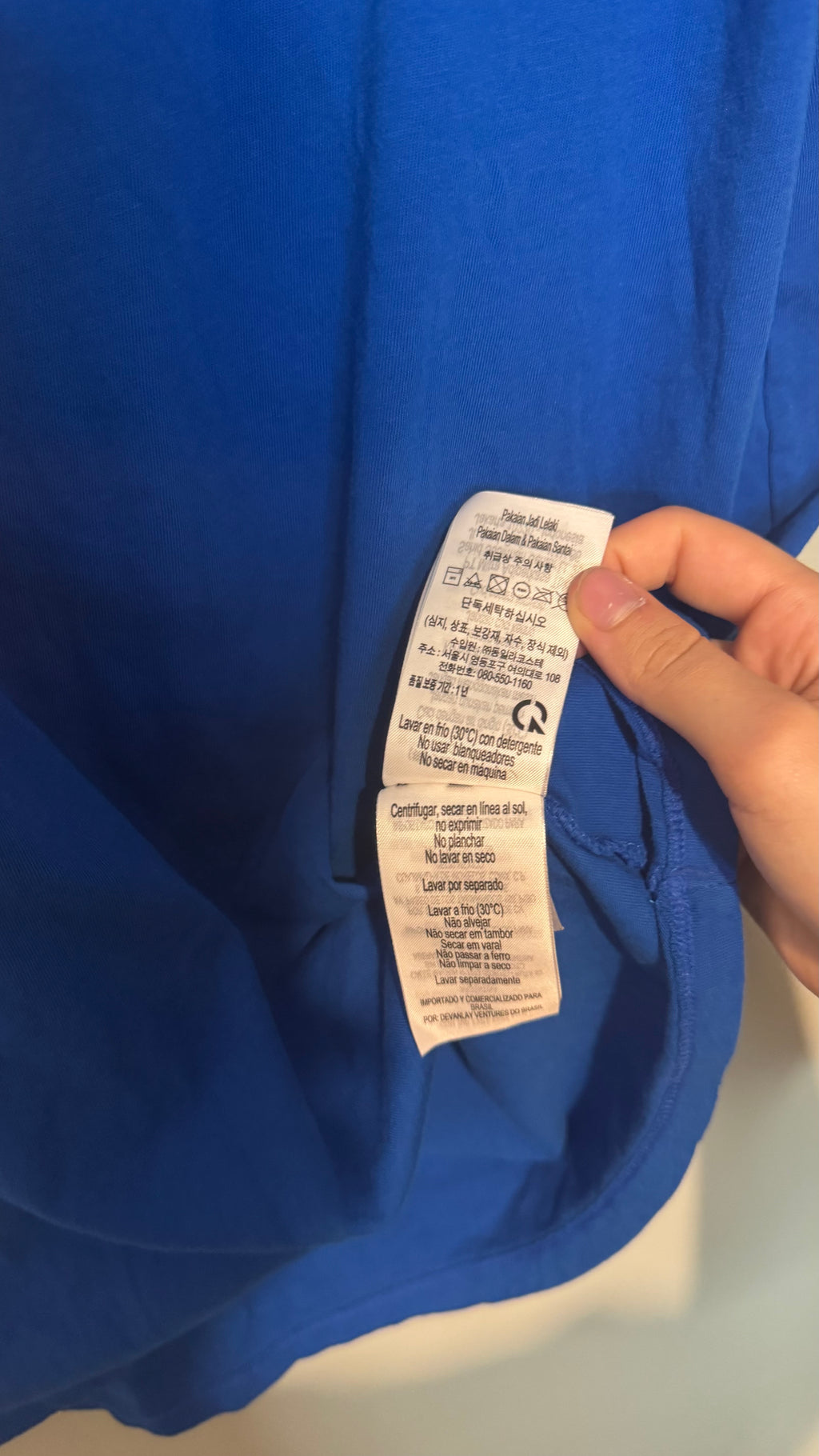 Lacoste Men’s Blue Crew Neck T-Shirt 100% Cotton Crocodile Logo