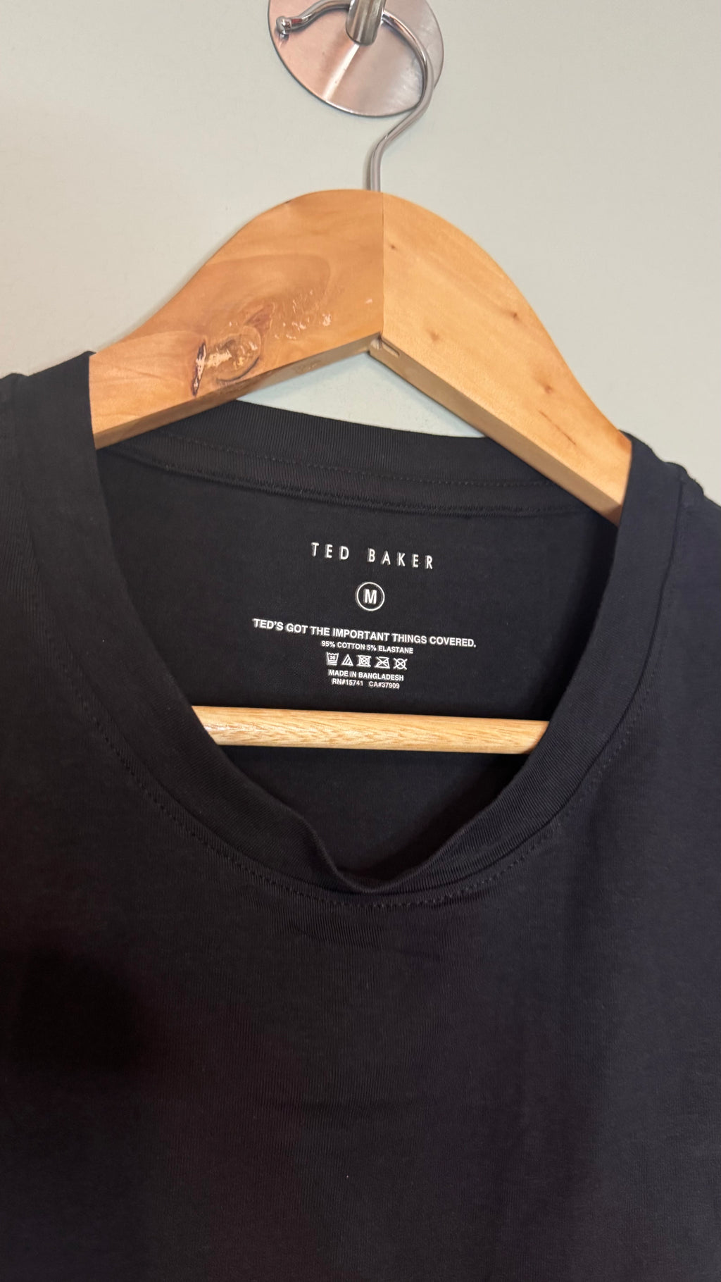 Ted Baker Black Stretch Cotton Crew Neck T-Shirt