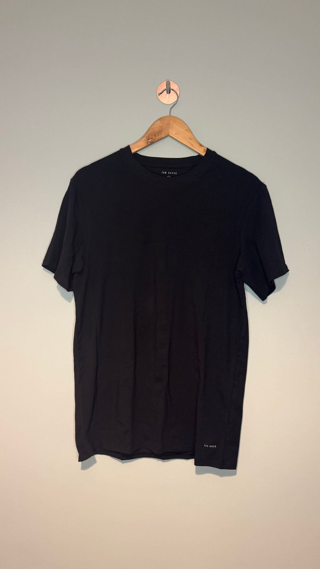 Ted Baker Black Stretch Cotton Crew Neck T-Shirt