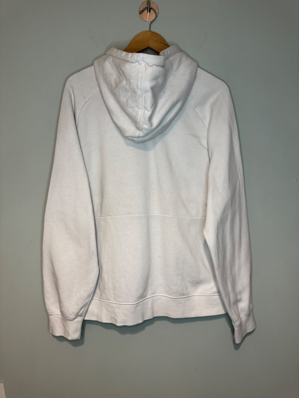 Nike Air White Hoodie with Red and Black Logo, Size Large