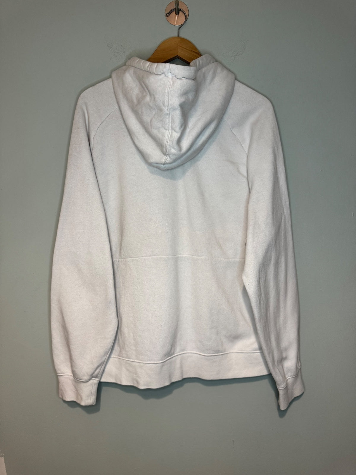 Nike Air White Hoodie with Red and Black Logo, Size Large
