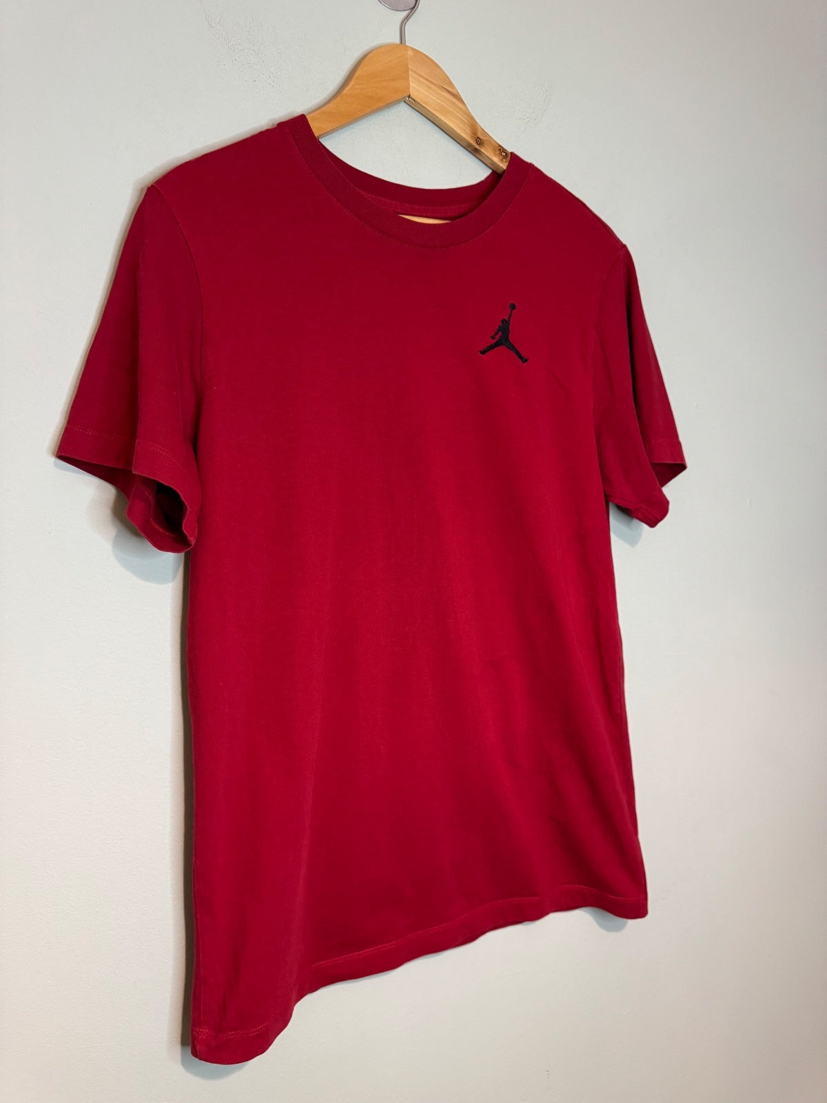 Red Jordan T-Shirt with Black Jumpman Logo, Size Medium