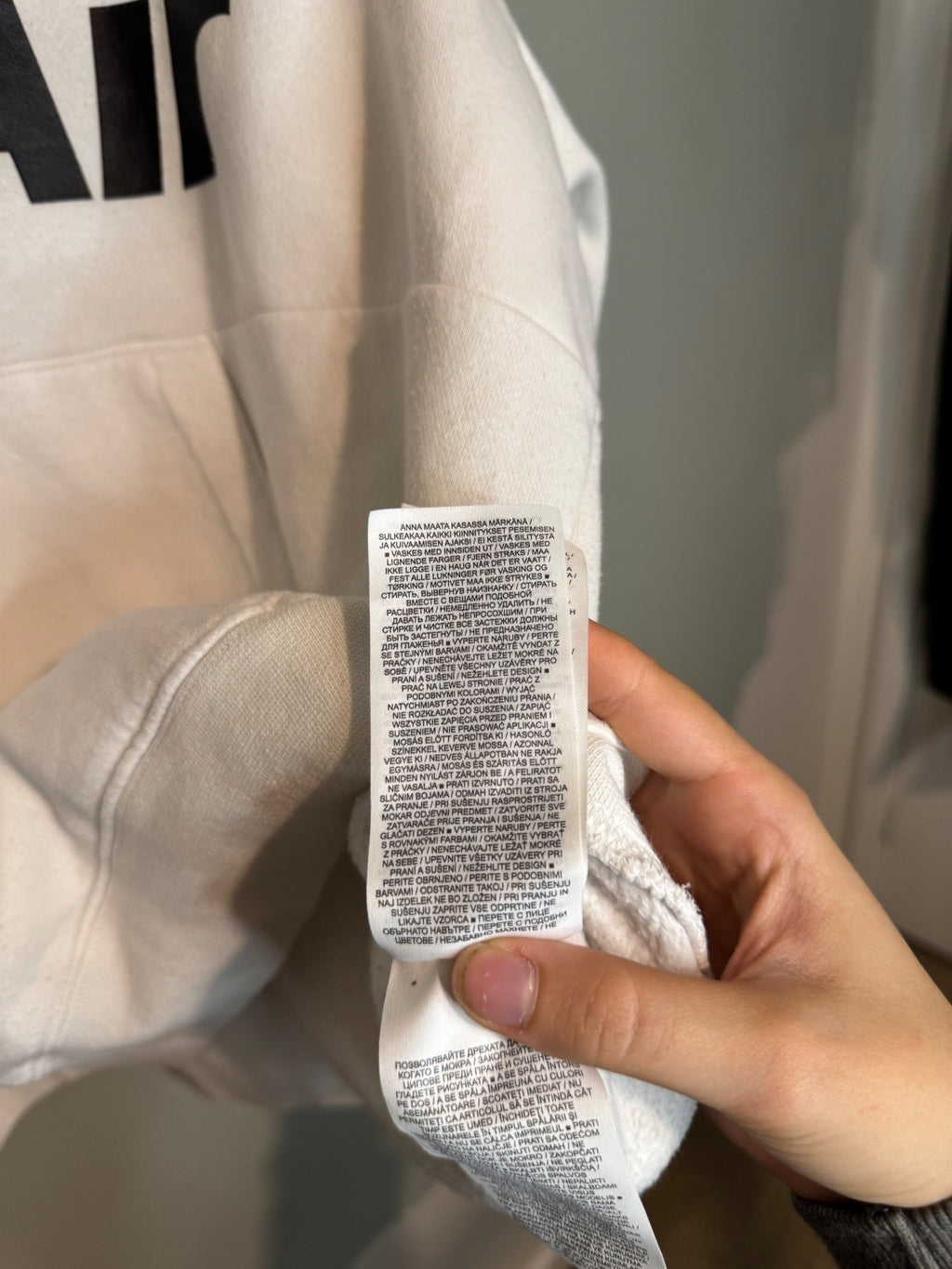 Nike Air White Hoodie with Red and Black Logo, Size Large