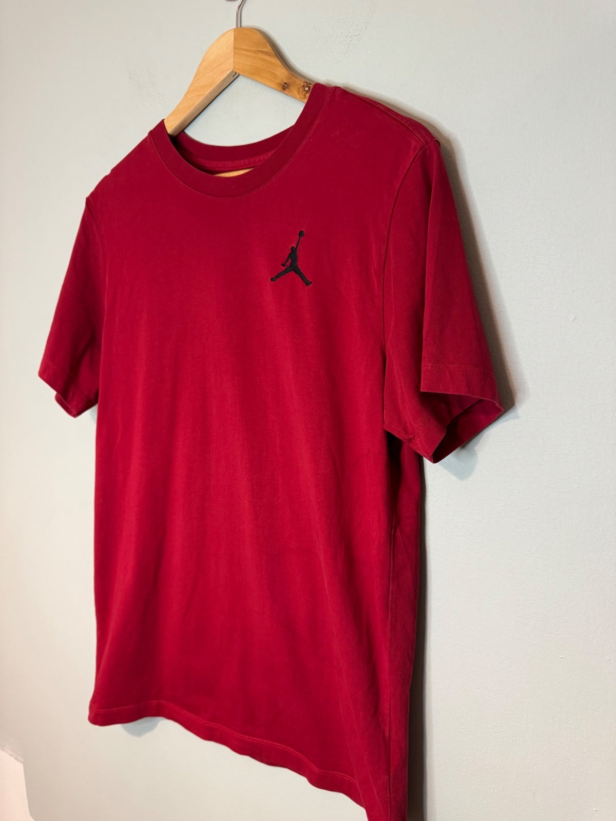 Red Jordan T-Shirt with Black Jumpman Logo, Size Medium