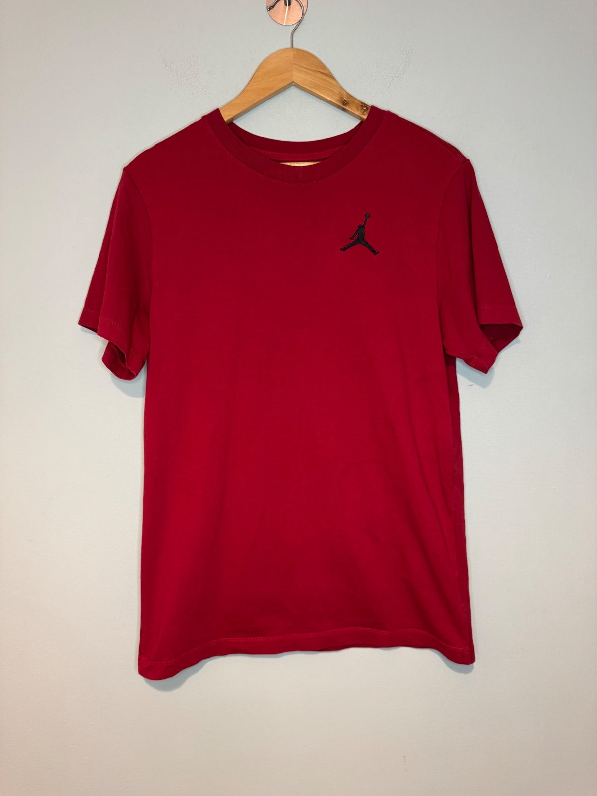 Red Jordan T-Shirt with Black Jumpman Logo, Size Medium